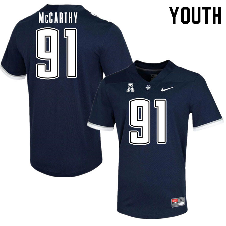 Youth #91 Collin McCarthy Uconn Huskies College Football Jerseys Sale-Navy - Click Image to Close